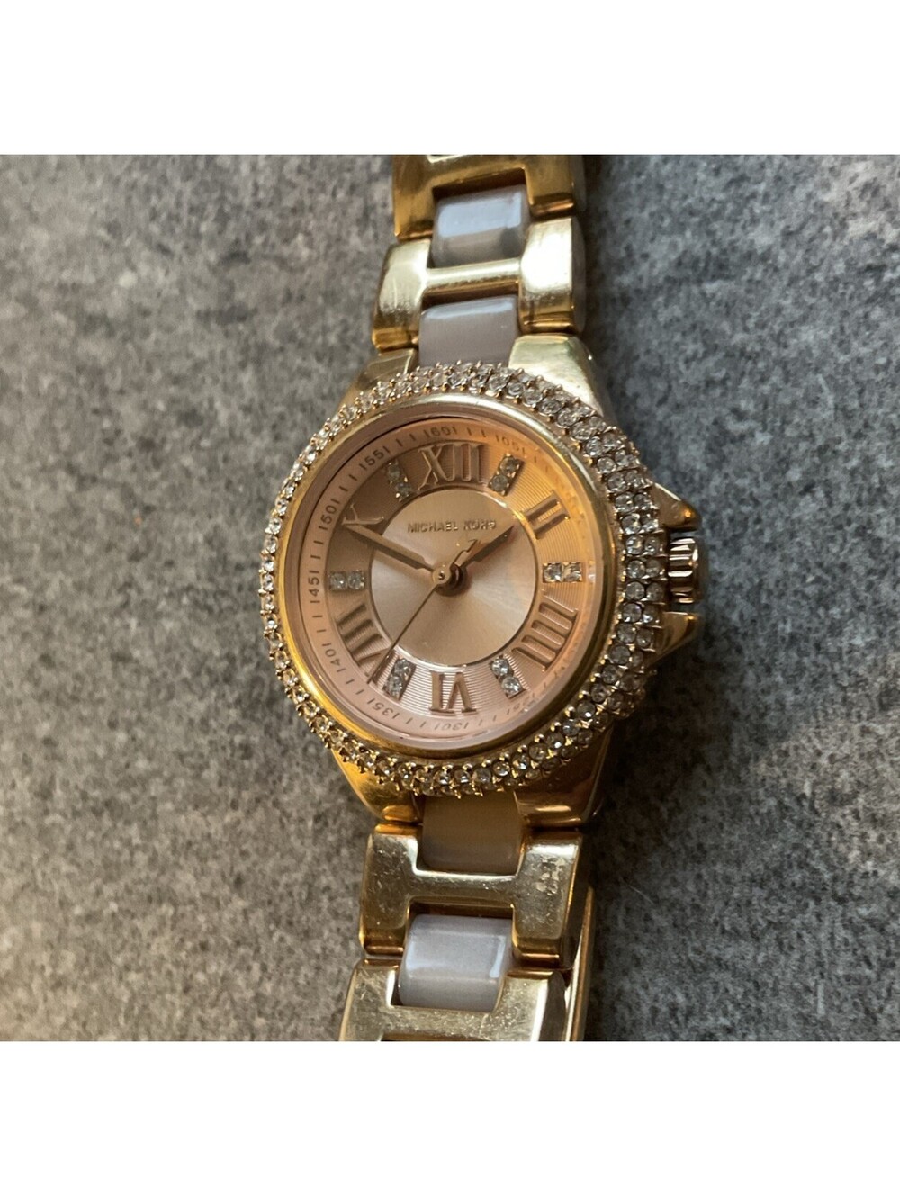 Michael Kors Womens Watch MK4292 28mm Rose Gold Tone Case/Band Crystal Accents A